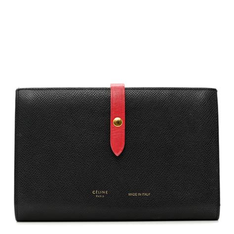 Celine Grained Calfskin Large Multifunction Strap Wallet